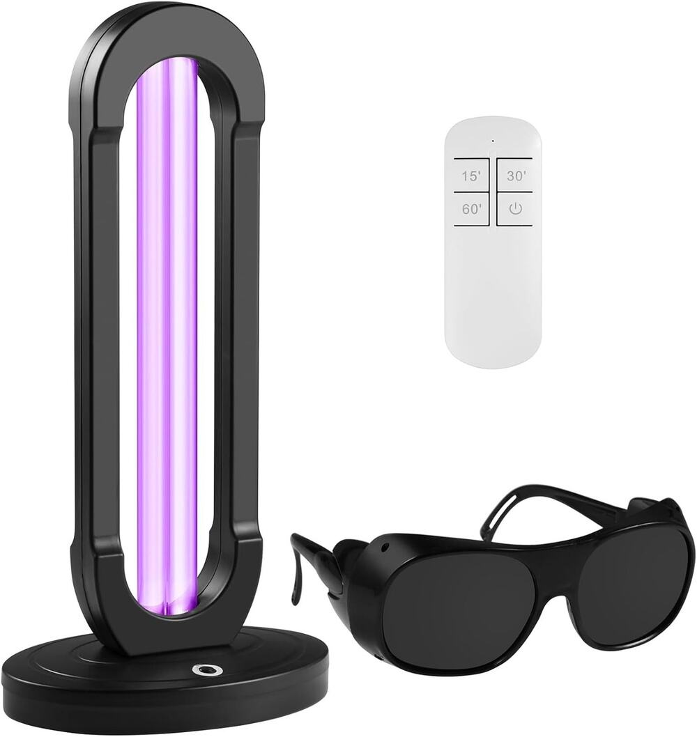 UV Light Room Sanitizer Odor Remover 38W with Ozone & Wireless Remote Control